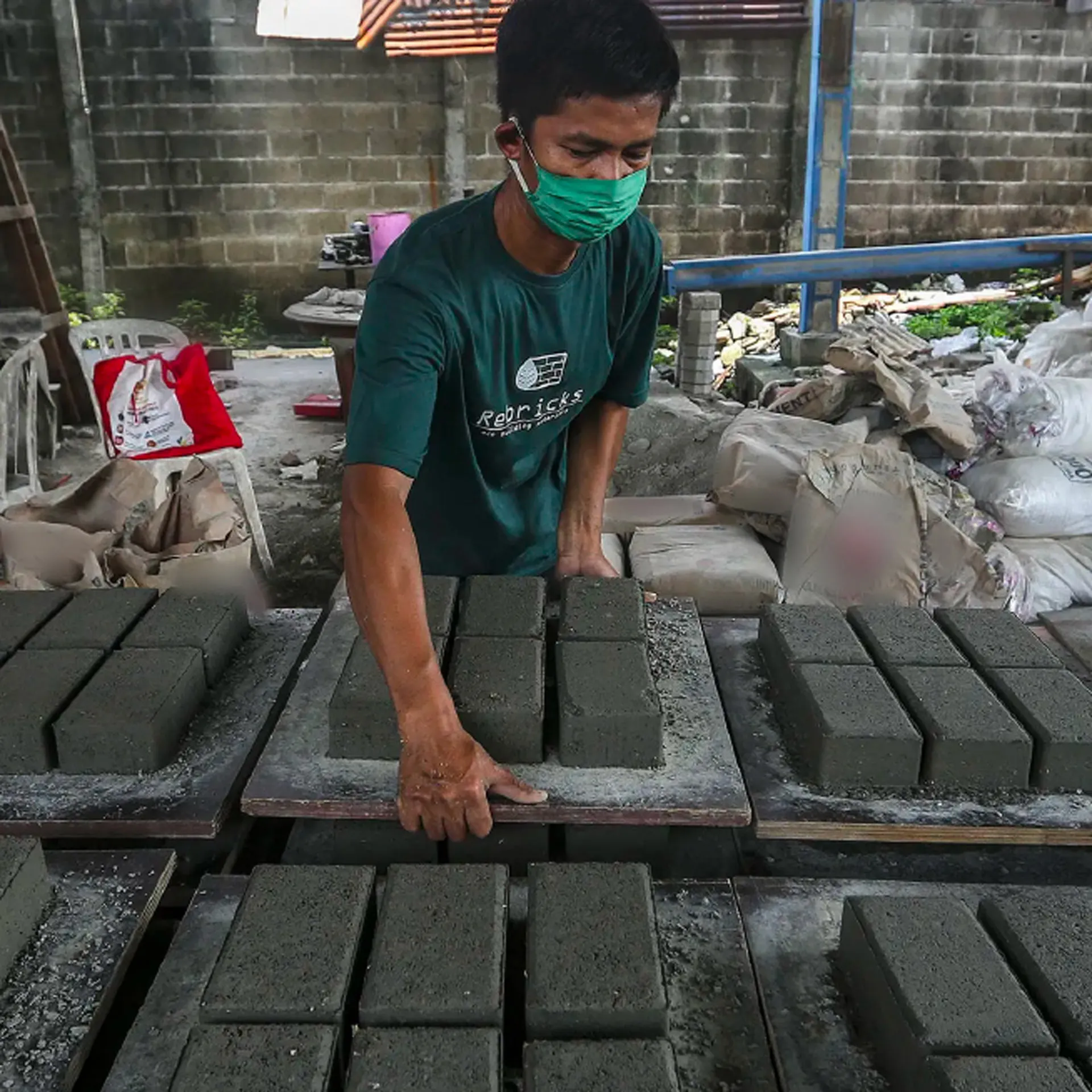 Paving blocks, the first Rebricks product.