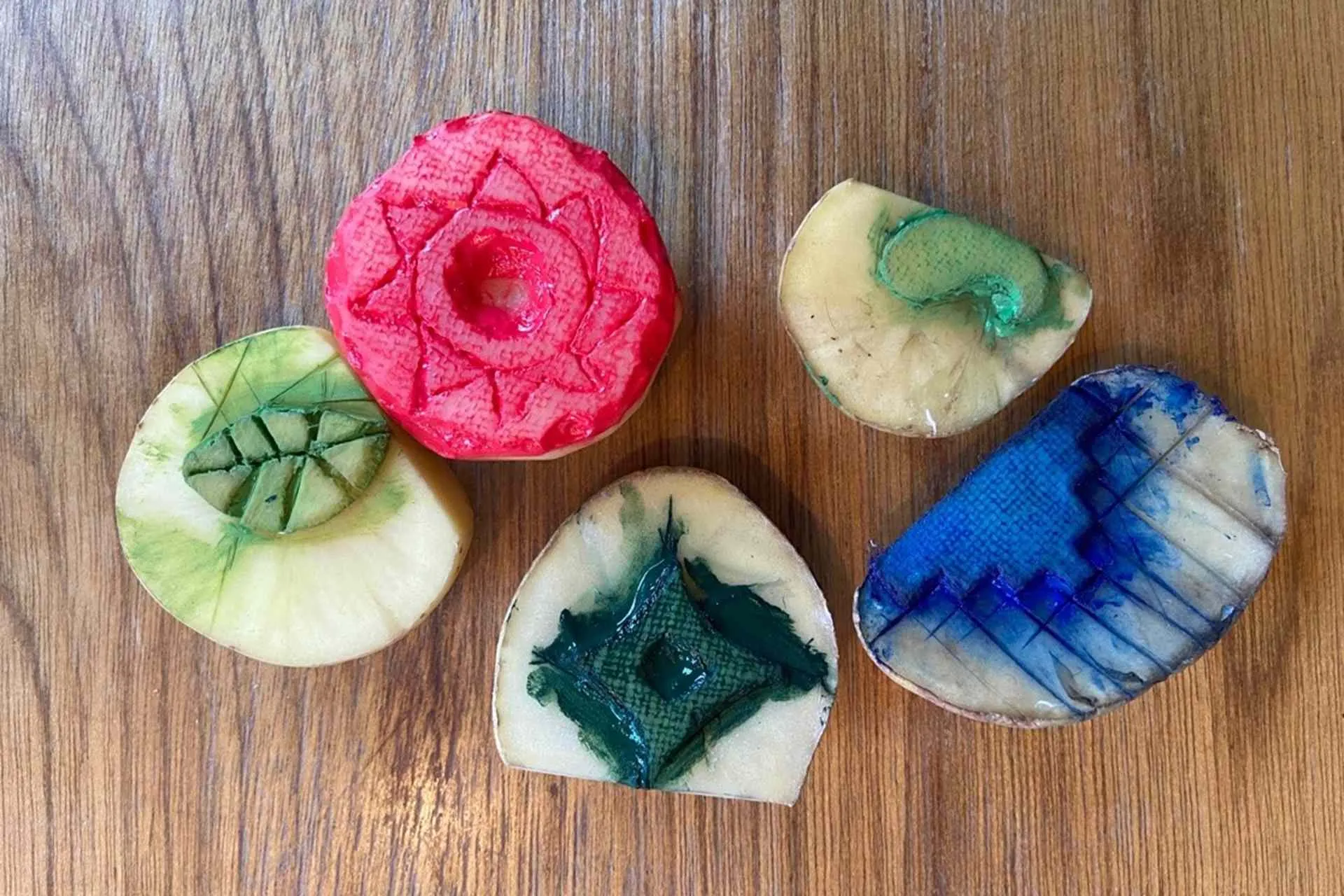 blocks made with potatoes